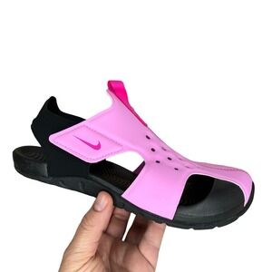 Nike Youth Girls Sport Sandals Size 3Y Pink Black Lightweight Comfortable Shoes